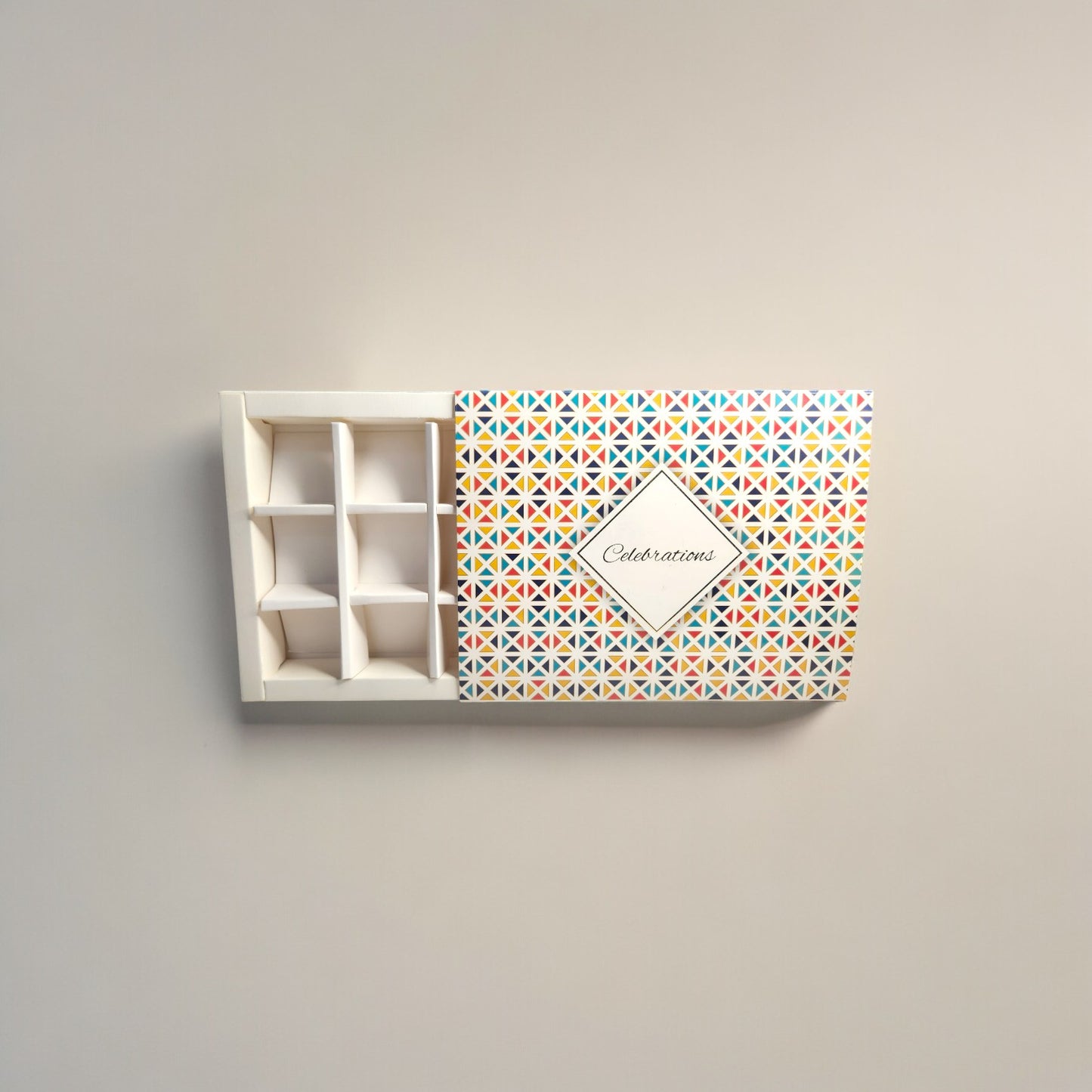 12 Cavity Printed Chocolate Box(Celebration Print) (Pack of 5 pcs)