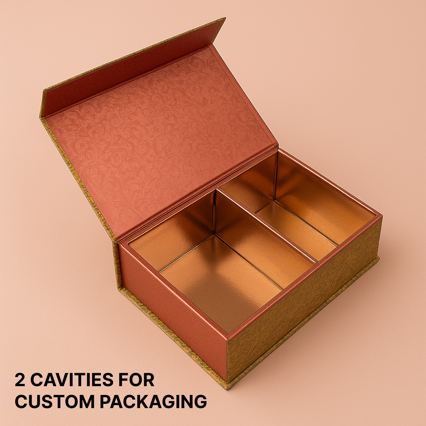 2 Cavity Magnetic Dry Fruit Rigid Box 180x125x43 mm