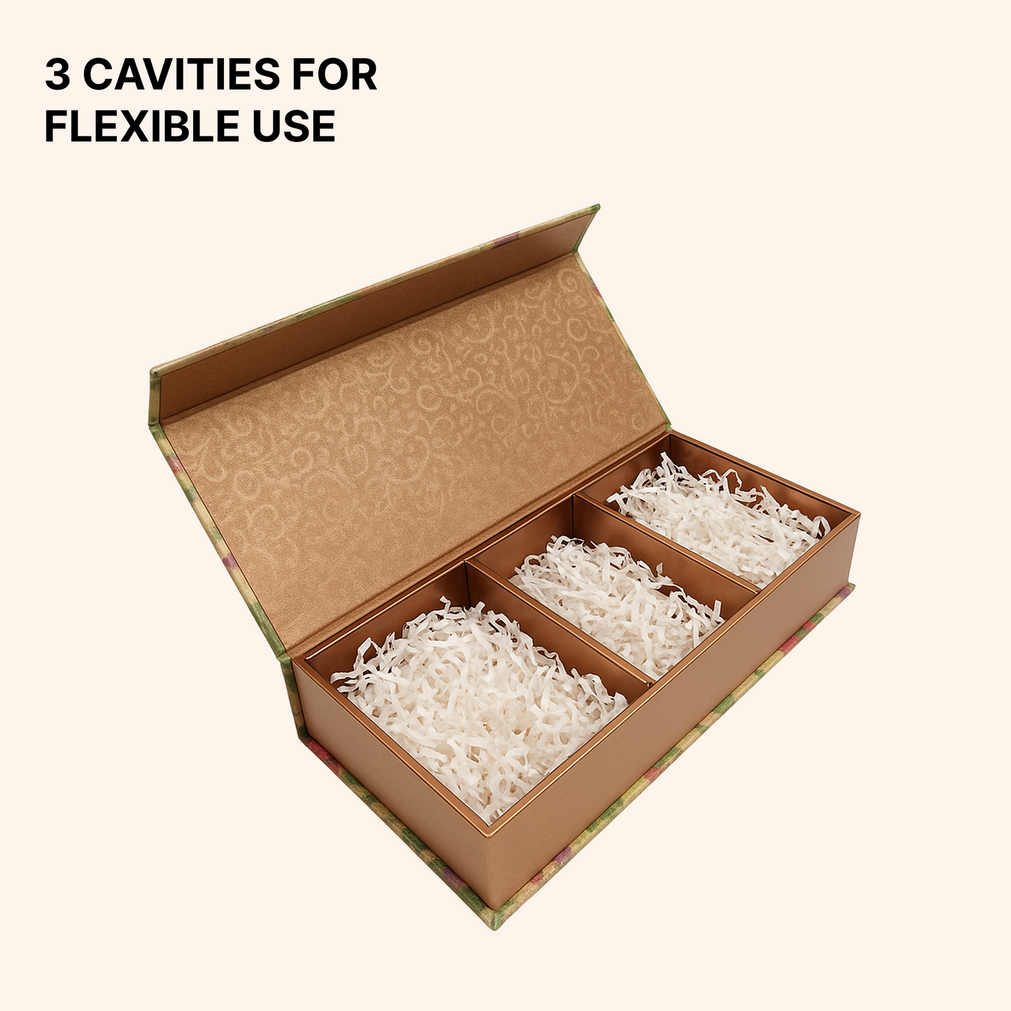 3 Cavity Magnetic Dry Fruit Rigid Box 260x125x43 mm