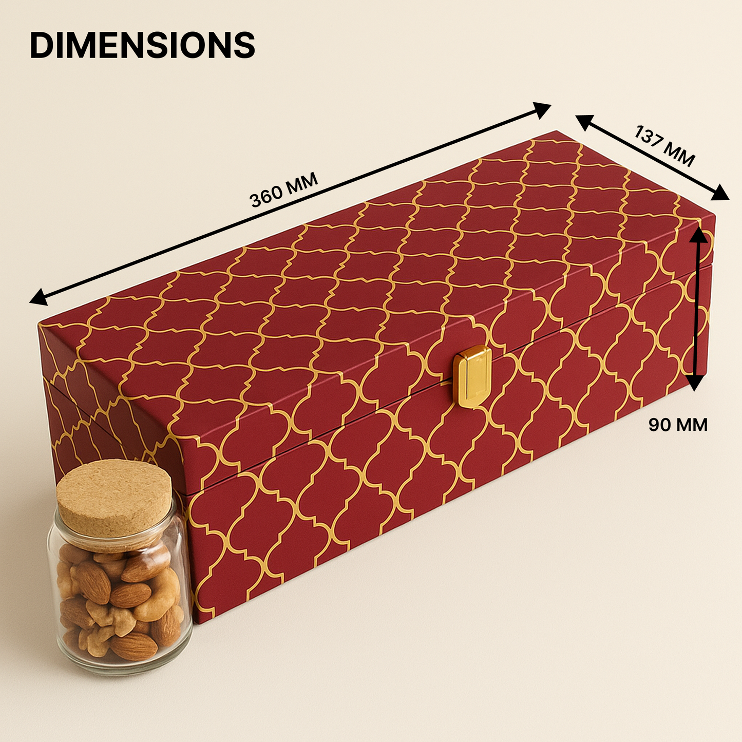 3 Jars MDF Dryfruit Boxes 360x137x90 mm
