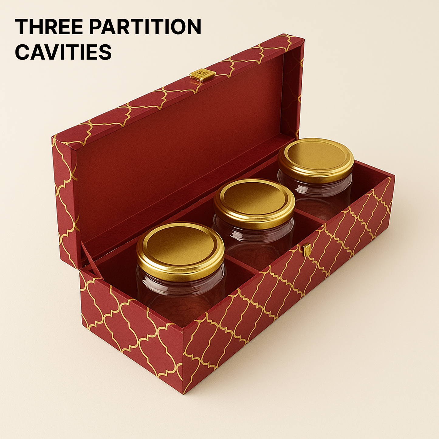 3 Jars MDF Dryfruit Boxes 360x137x90 mm