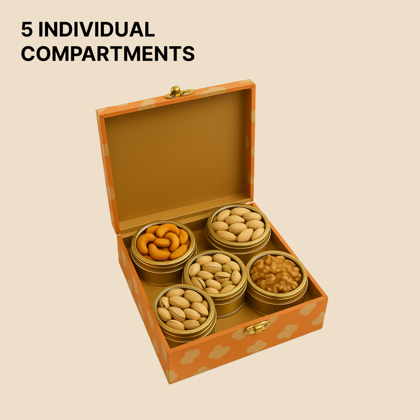 5 Jars MDF Dryfruit Boxes 250x250x90 mm