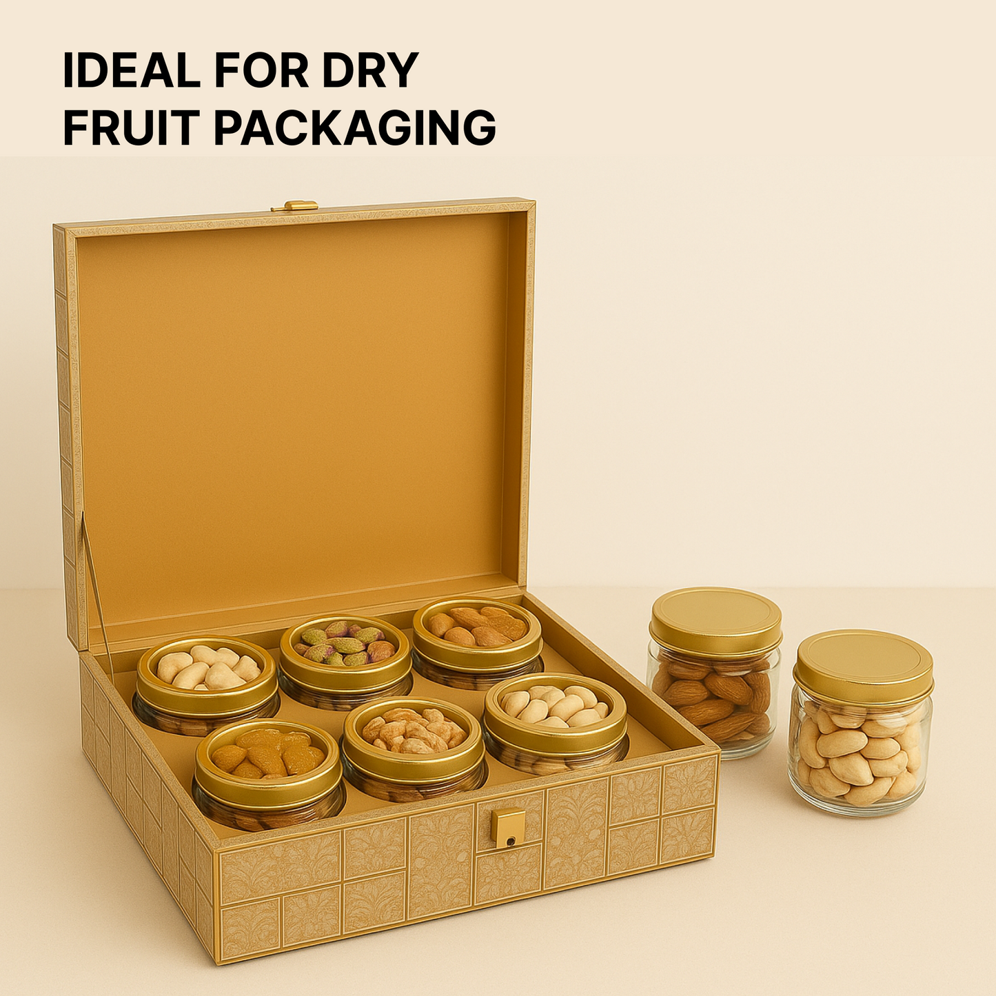 6 Jars MDF Dryfruit Boxes 360x250x90 mm
