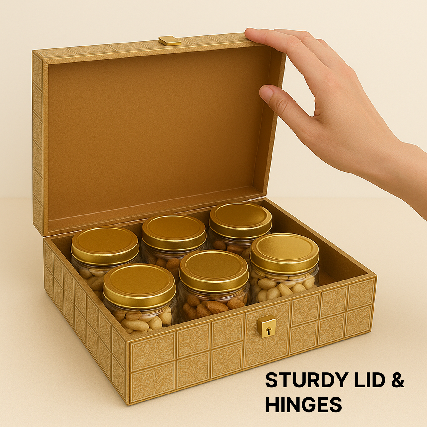 6 Jars MDF Dryfruit Boxes 360x250x90 mm