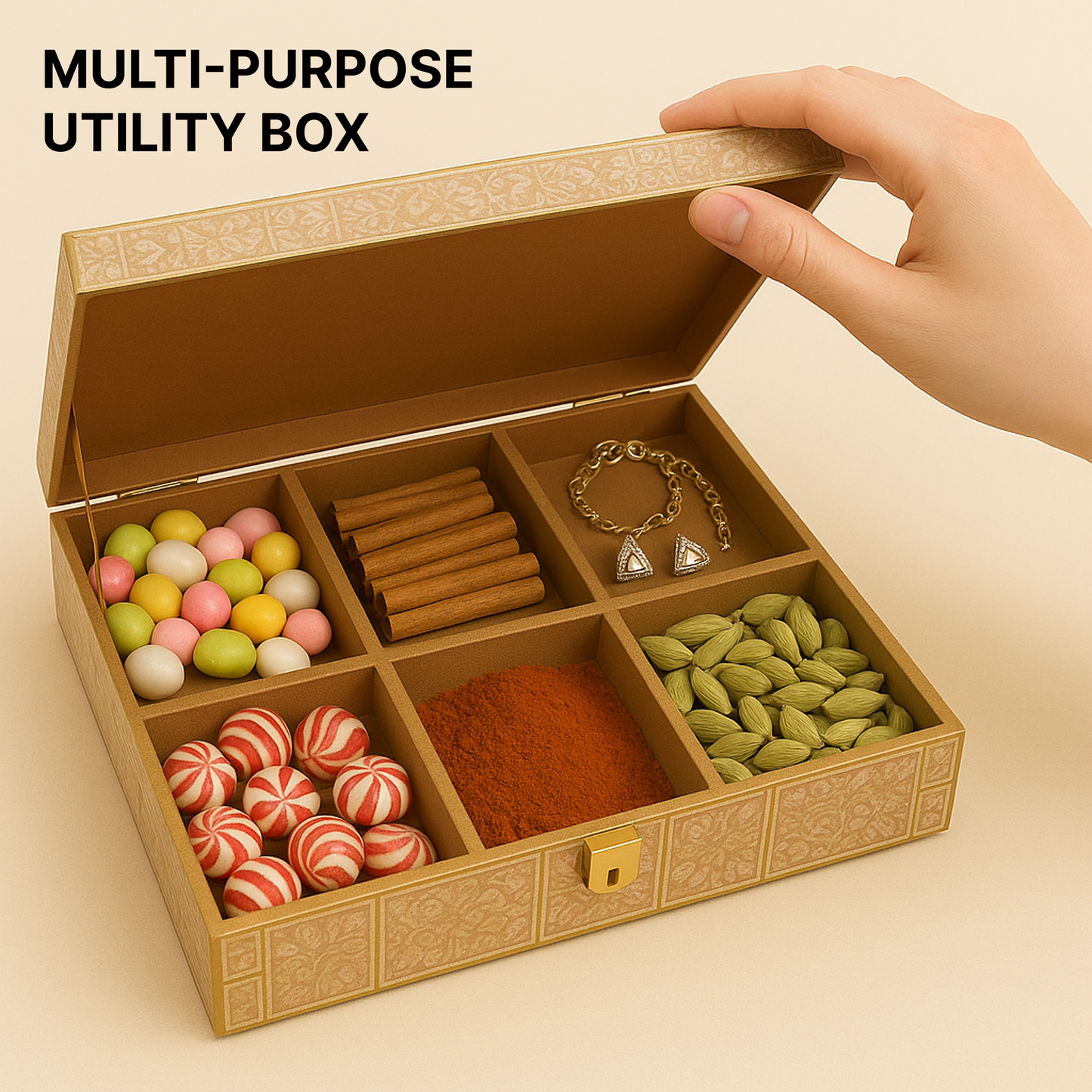 6 Jars MDF Dryfruit Boxes 360x250x90 mm