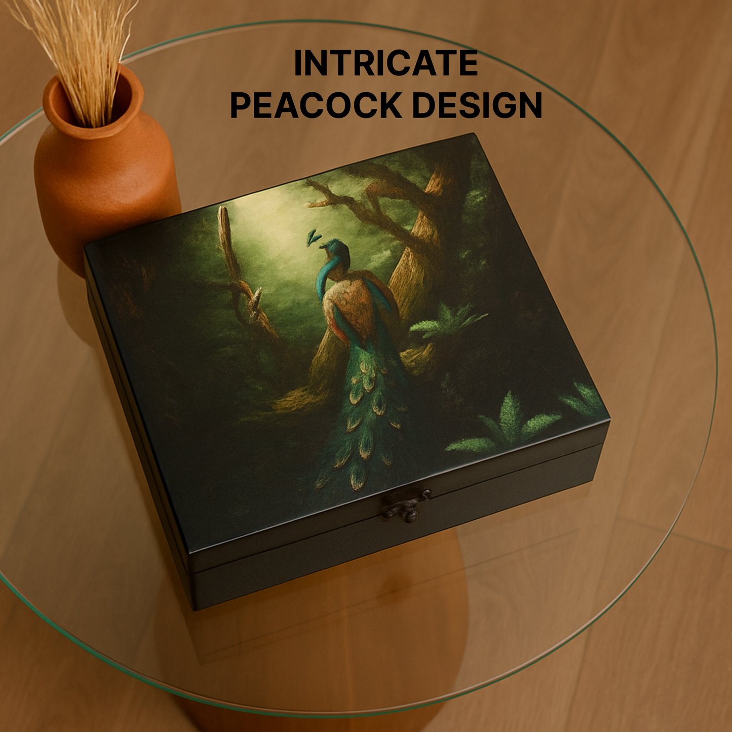 MDF Peacock Saree Box 350x240x55 mm