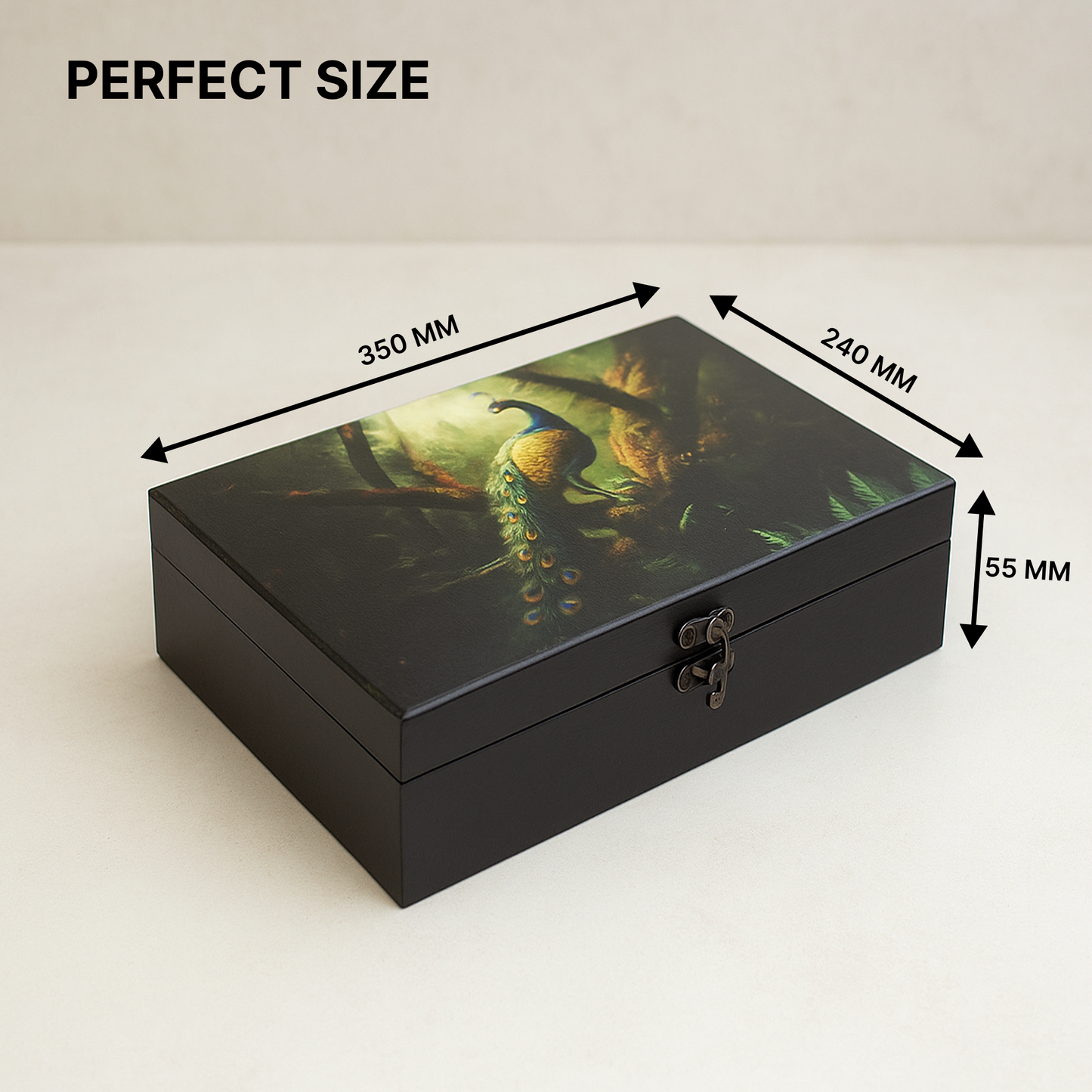 MDF Peacock Saree Box 350x240x55 mm
