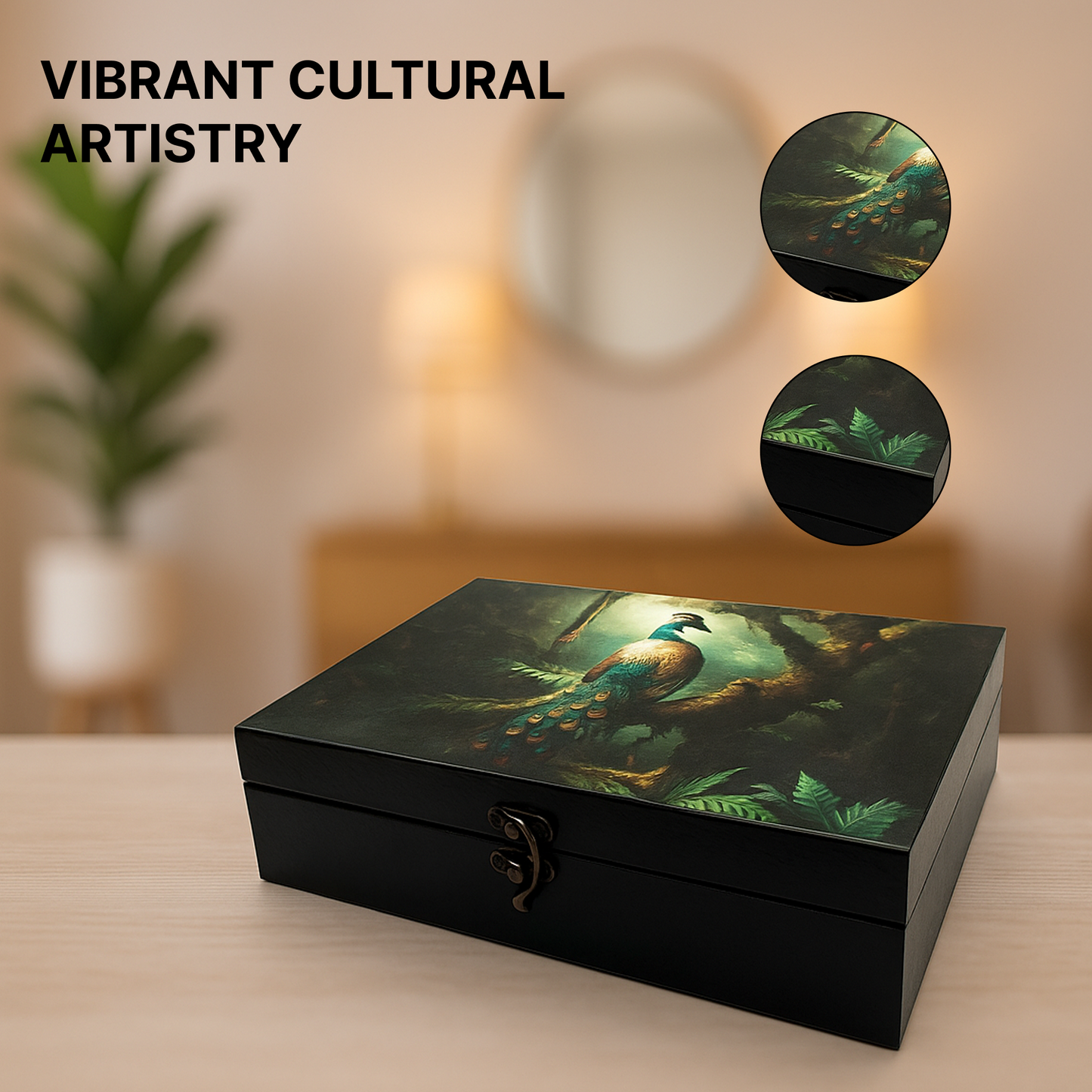 MDF Peacock Saree Box 350x240x55 mm