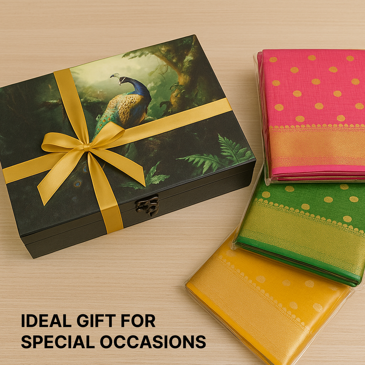 MDF Peacock Saree Box 350x240x55 mm
