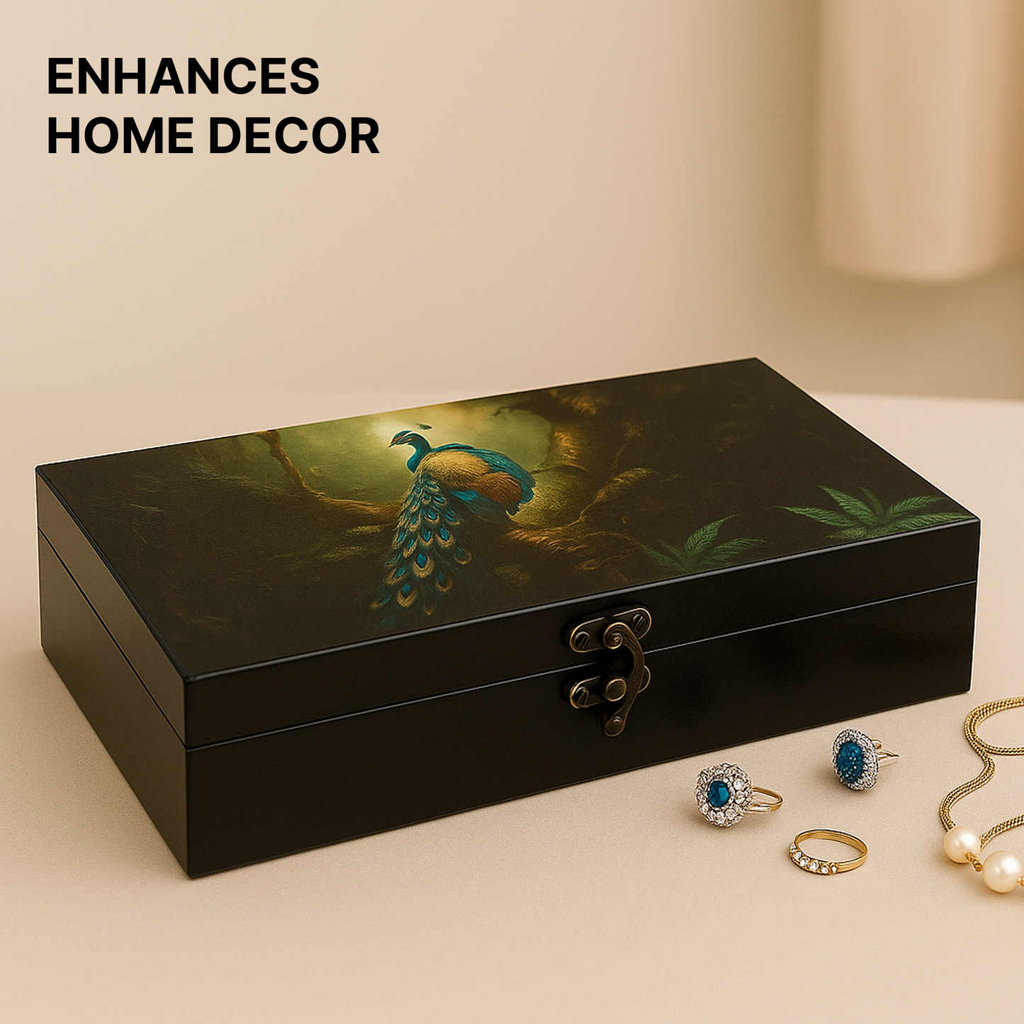 MDF Peacock Saree Box 350x240x55 mm