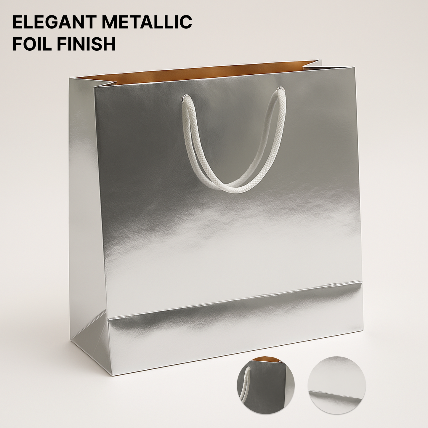 SIlver Paper Carry Bag 33cm x 26cm x 11.50cm