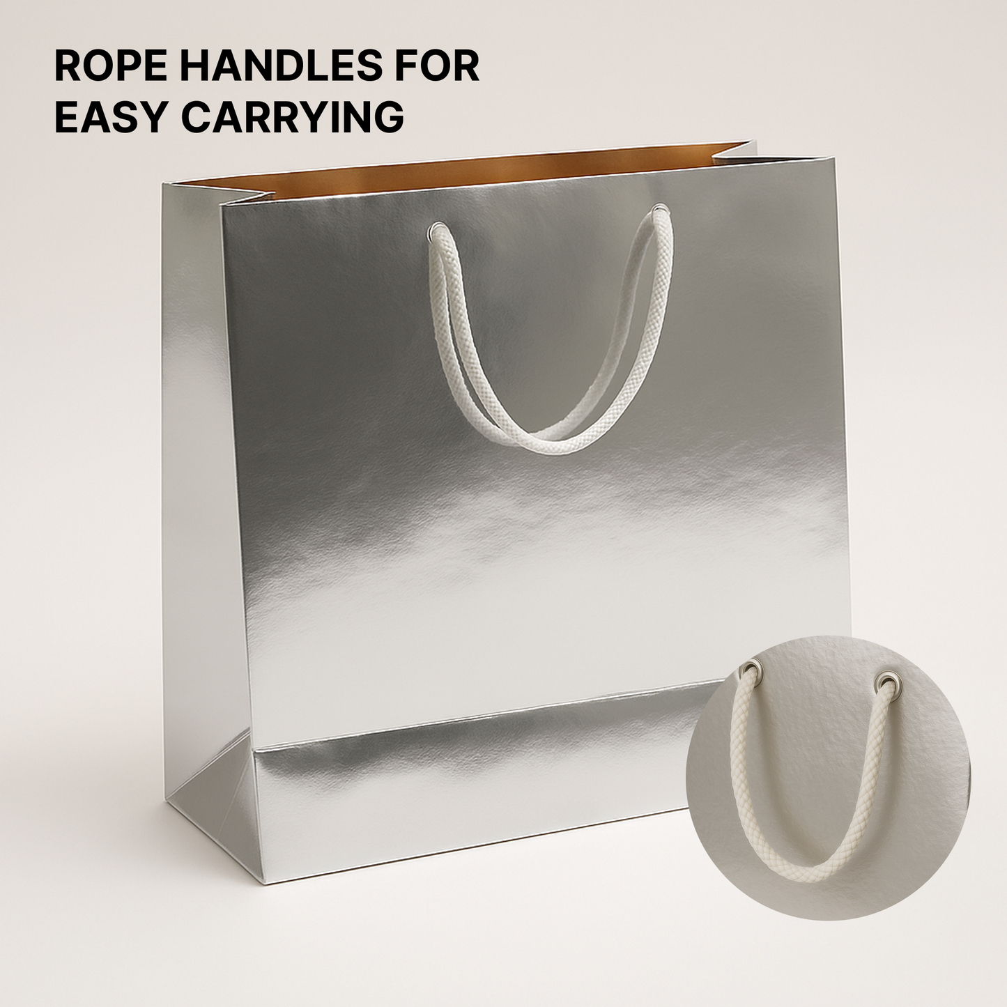 SIlver Paper Carry Bag 33cm x 26cm x 11.50cm