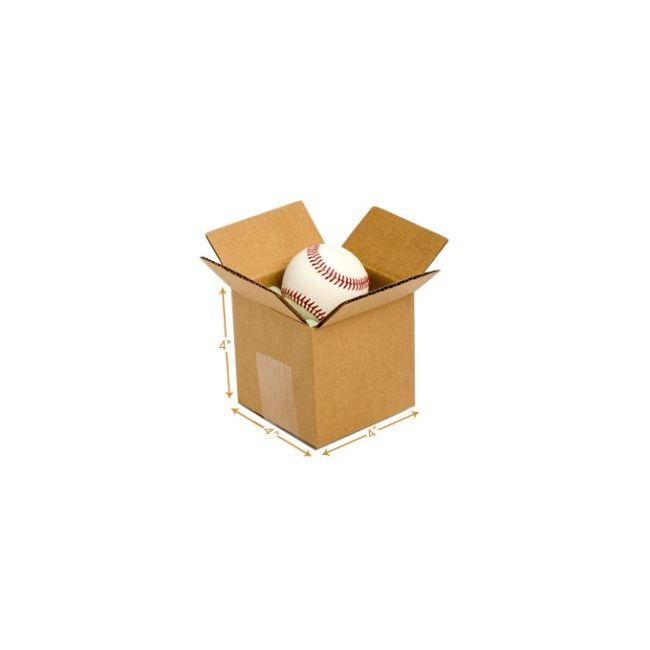 3 Ply Corrugated Cardboard Box 4 x 4 x 4 Inch
