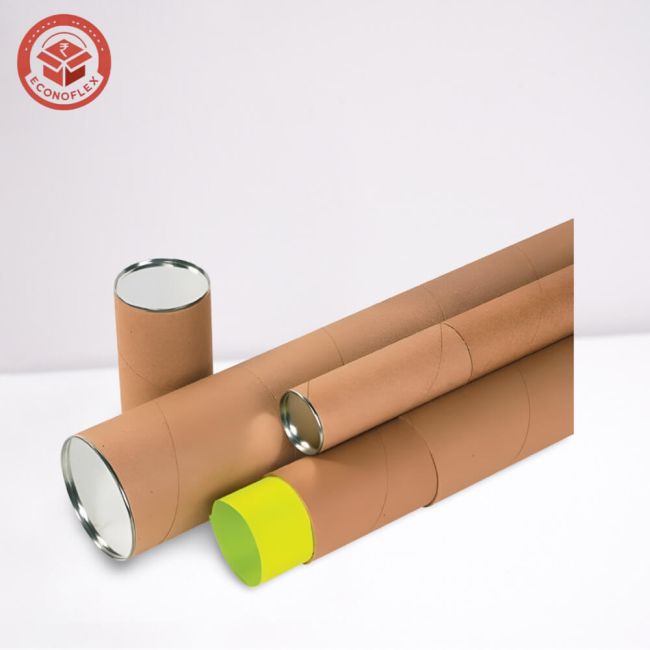 Kraft Mailing Tubes with Caps 6 x 2.5 Inch