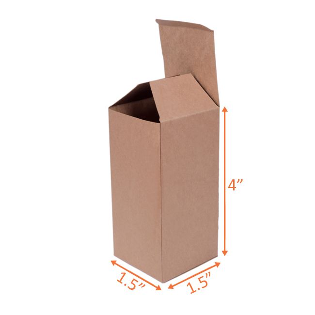 Kraft Folding Carton 1.5 x 1.5 x 4 Inch