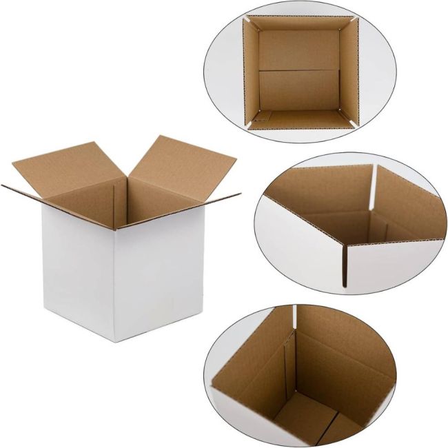 White 3 Ply Corrugated Cardboard Box 3 x 2 x 3 Inch