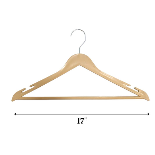 Economy Cream Top Hanger 17" Pack of 10pcs