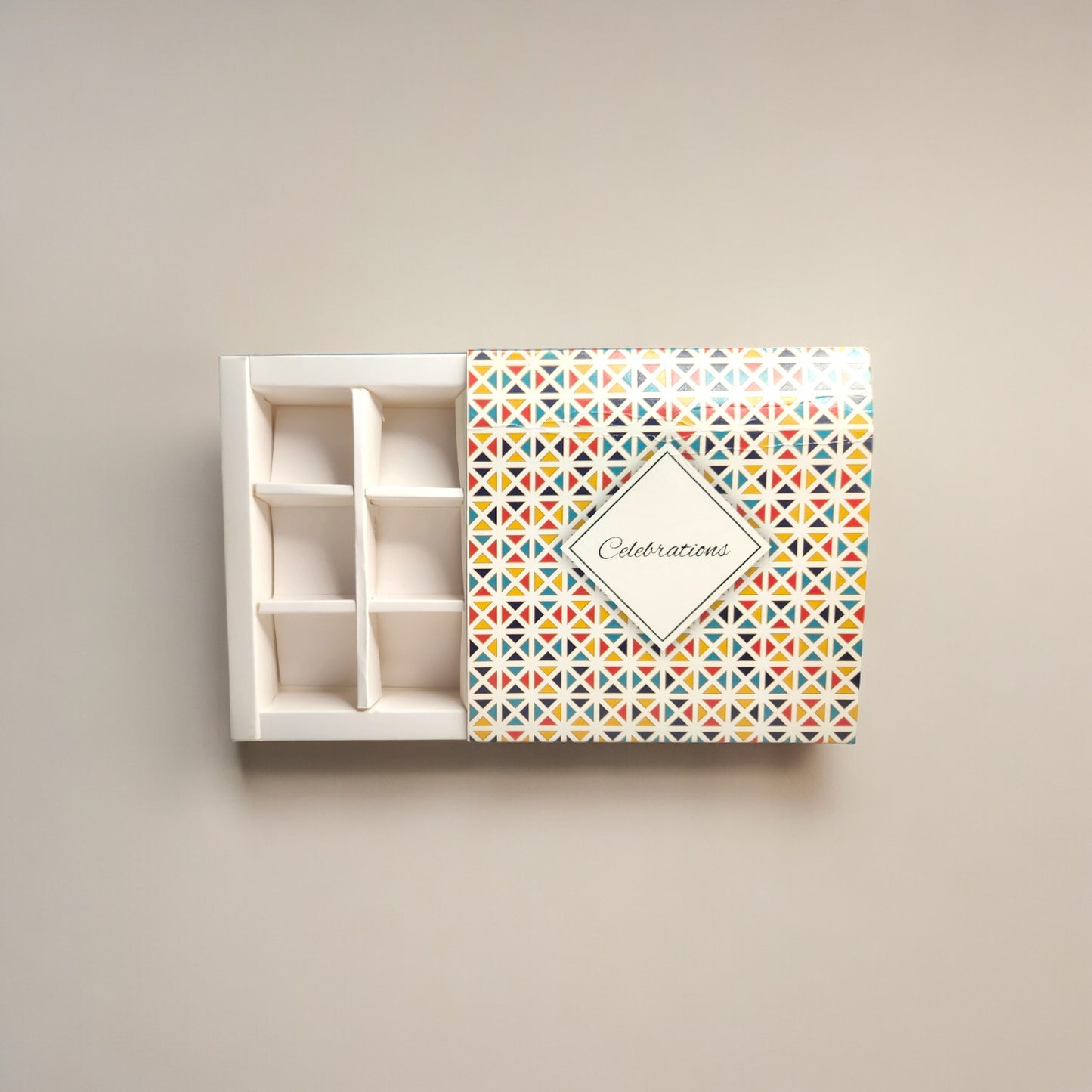 9 Cavity Printed Chocolate Box(Celebration Print) (Pack of 5 pcs)