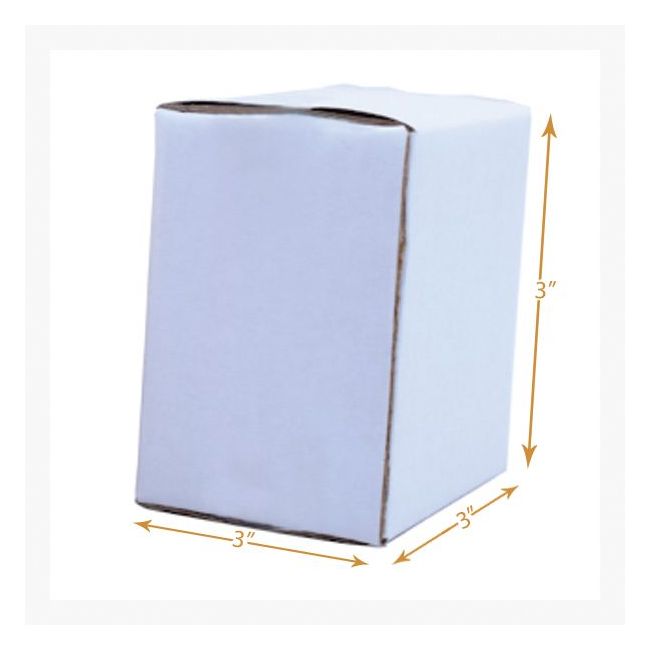 White 3 Ply Corrugated Cardboard Box 3 x 3 x 3 Inch
