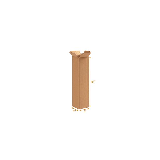 3 Ply Corrugated Cardboard Box 4 x 4 x 16 Inch
