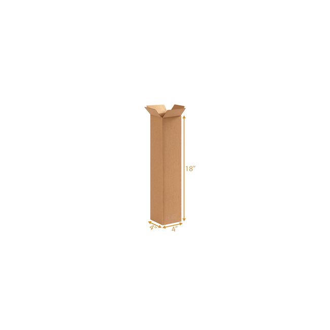 3 Ply Corrugated Cardboard Box 4 x 4 x 18 Inch