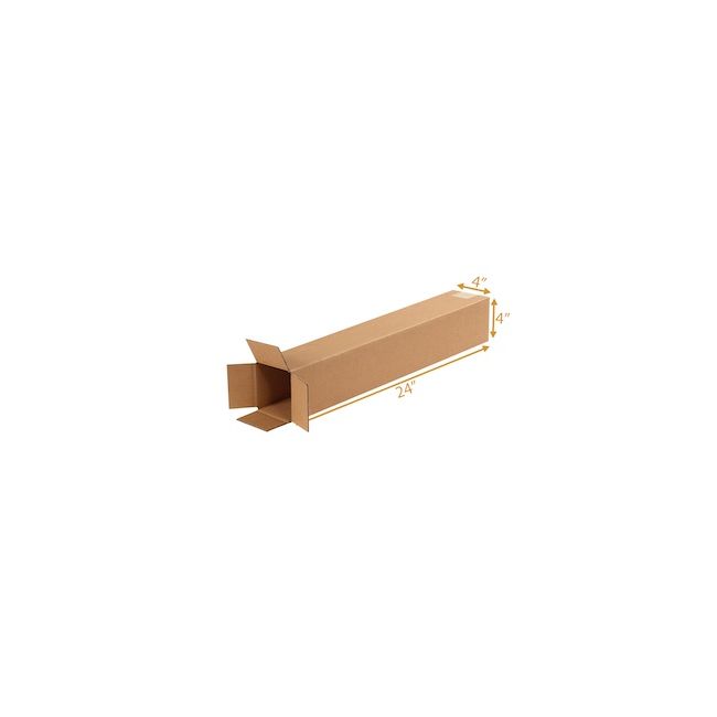 3 Ply Corrugated Cardboard Box 4 x 4 x 24 Inch