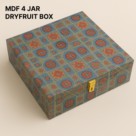 4 Jars MDF Dryfruit Boxes 250x250x90 mm