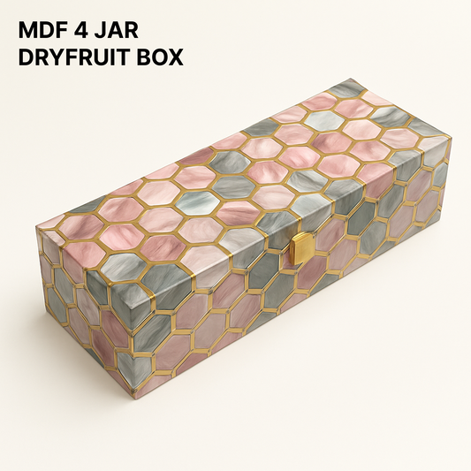 4 Jars MDF Dryfruit Boxes (Mini) 385x135x75 mm