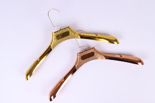 Premium Gold Chrome Plastic Suit Hanger Pack of 10pcs