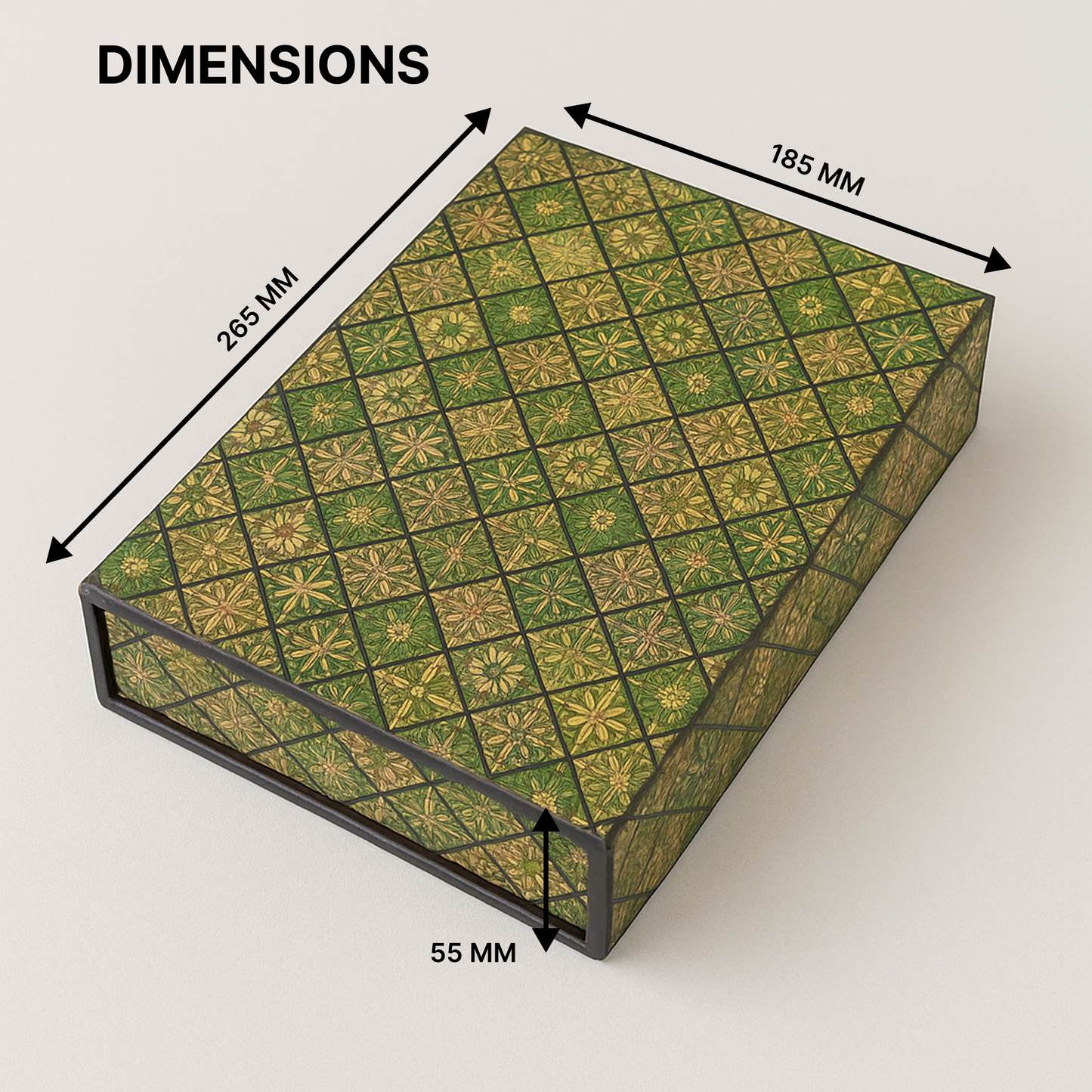 Green Classic MDF Dry Fruit Box 4 Cavity 265x185x55 mm