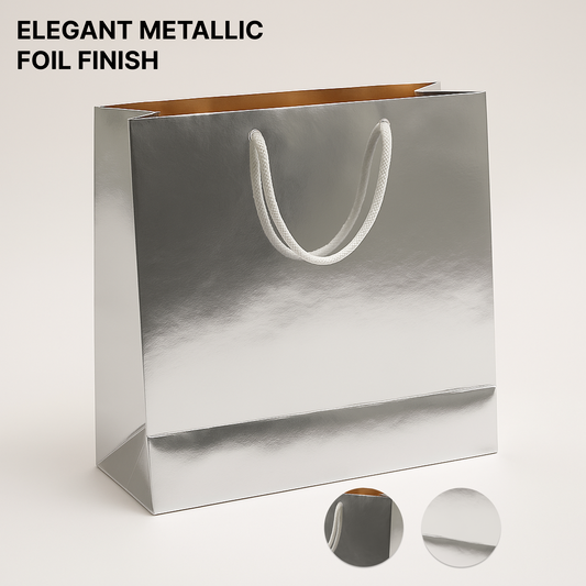 SIlver Paper Carry Bag 33cm x 26cm x 11.50cm
