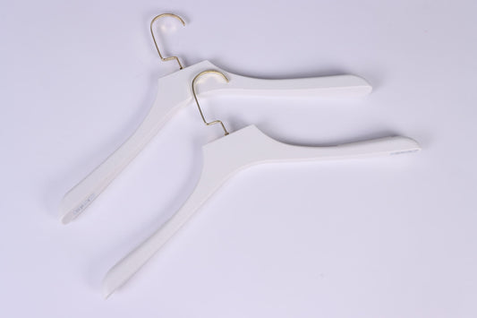 White Top Premium Plastic Hanger 17" Thin Shoulder Pack of 10pcs
