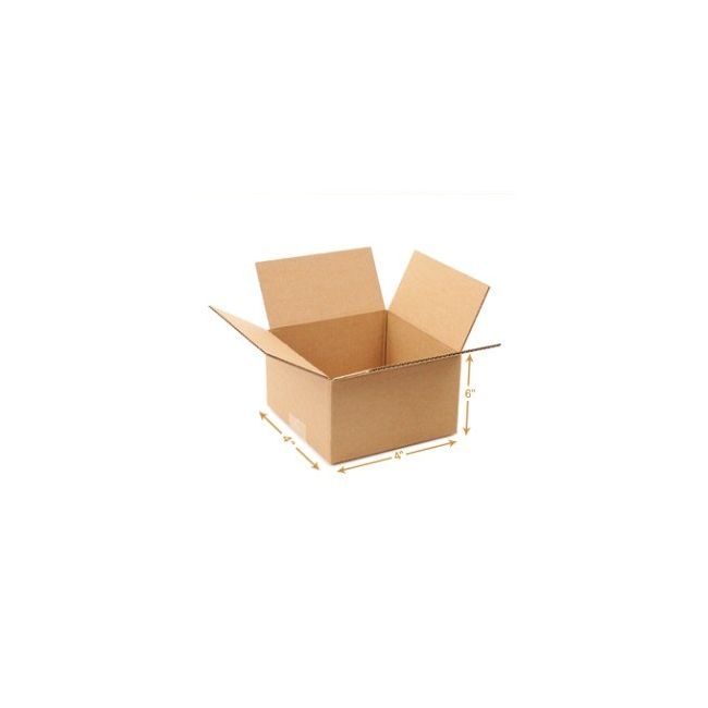 3 Ply Corrugated Cardboard Box 4 x 4 x 6 Inch