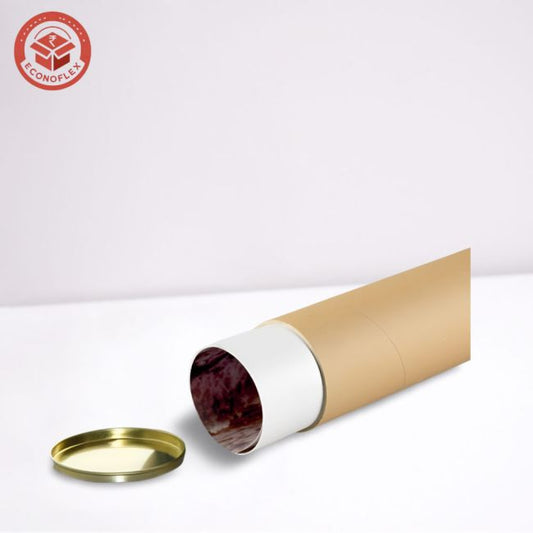 Kraft Mailing Tubes with Caps 10 x 2.5 Inch