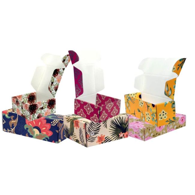 Pre Printed Mailer Box Blush Bouquet 4 x 4 x 1 Inch