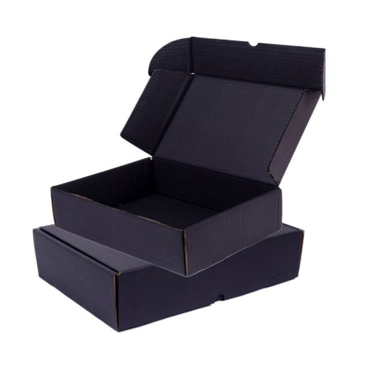 Mailer Box (All Black) 4 x 4 x 1 Inch
